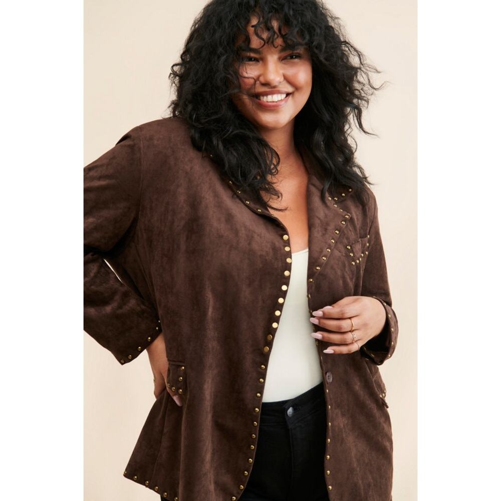 BLANKNYC Studded Vegan Suede Blazer Jacket, NWOT, Size 2X